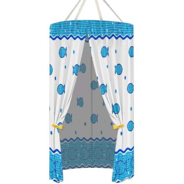 Imagem de Barraca de chuveiro de acampamento - cabine de chuveiro redonda com sala de entrada, tela de chuveiro externa e cortina - barraca de banheiro portátil para camping, D, 100 x 200 cm