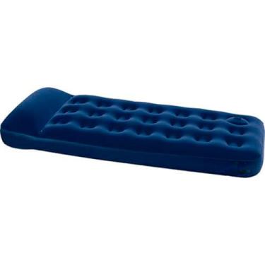 Imagem de Colchão Solteiro Inflável Bask com Bomba Embutida Suporta até 150kg Prático e Confortável, Ideal para Camping, Viagens ou Uso em Casa Fácil de Inflar e Armazenar