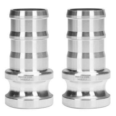 Imagem de DERPIPE Alumínio PartE Camlock Fitting - 5 cm trava de came macho x 5 cm tipo de haste de mangueira tipo E adaptador de desconexão rápida (pacote com 2)