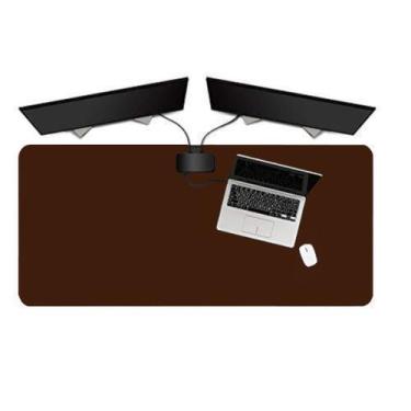 Imagem de MousePad Antiderrapante Couro p/ Trabalho 80X30 e porta copo - GENERTO