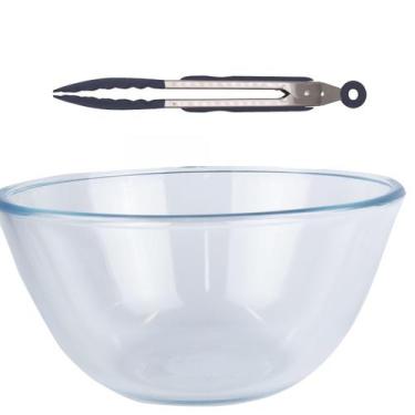 Imagem de Saladeira em vidro Borosilicato 2.5 L  23x10,5  com pegador - Utensili