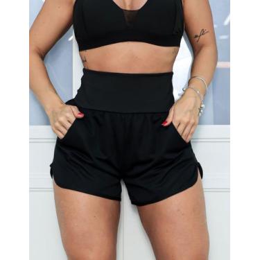 Imagem de Short Fitness de Corrida Feminino Dry Fit com Bolsos Laterais para Aca