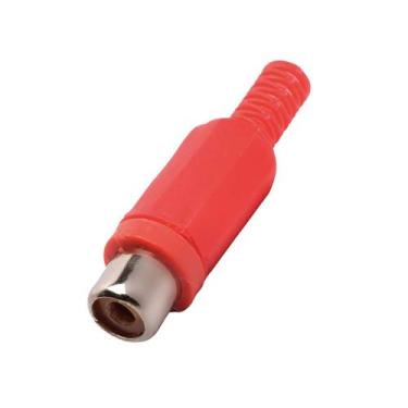 Imagem de Plug Especial RCA Femea Vermelho Plastico com Rabicho - BITS
