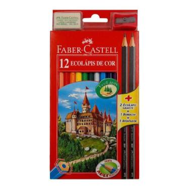 Imagem de Lápis de Cor Faber Castell EcoLápis 12 cores + 4 Peças
