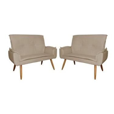Imagem de Kit 02 Poltronas Namoradeiras Emília Suede Cores - DS Estofados, Capuc