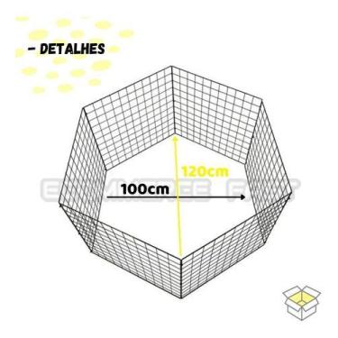 Imagem de Cercadinho Móvel Pets Cachorro 06 Telas Aramada 60x120cm - Cercadinho 