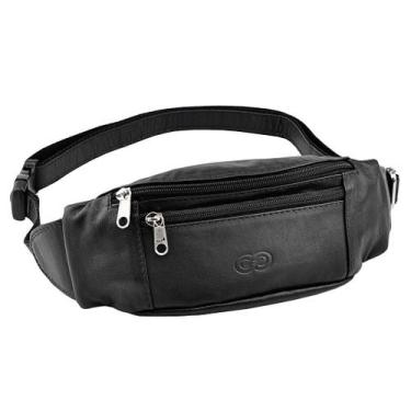 Imagem de Bolsa Pochete JOVI em Couro Galvani, Preto