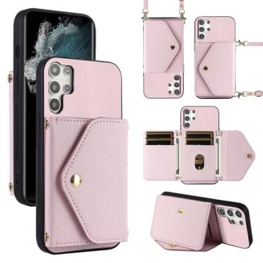 Imagem de Dibosom Capa carteira minimalista para Samsung Galaxy S23 Ultra 5G com alça de ombro, 6 compartimentos para cartões fina e fina, capa de telefone com suporte para cartão de crédito para S23Ultra 23S S