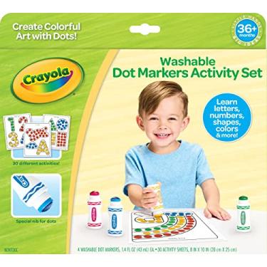 Imagem de Crayola Washable Dot Markers Activity Set, Educational Gift for Kids, 3, 4, 5, 6