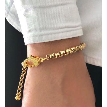 Imagem de Pulseira Feminina Dourada Banhado a Ouro 18k - Zeli Acessórios