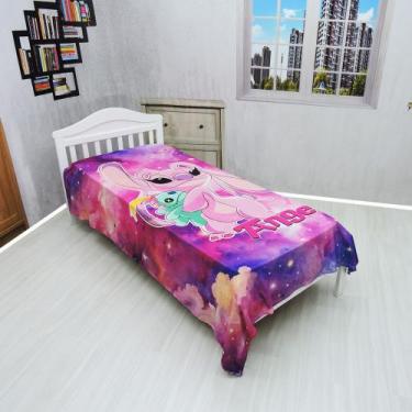 Imagem de Manta Cobertor Stitch Solteiro Ultrasoft Macia Infantil Rosa - Fantasi