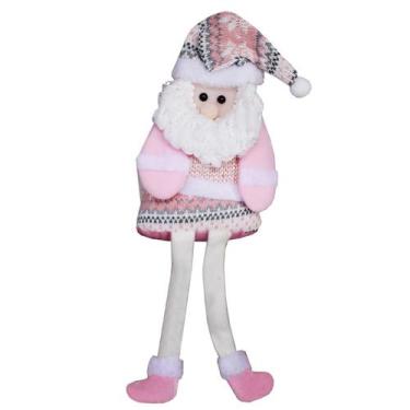 Imagem de Enfeite Natalino Papai Noel Rosinha Tricô Sentado Natal - Breeza Store