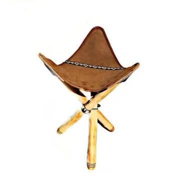 Imagem de Banco Tripé De Couro, Gaucho Laço Comprido Cavalo Crioulo - SELARIA SE