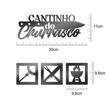 Imagem de Cantinho Do Churrasco Aplique Placa Decorativa Quadro - Cia Laser, Pre