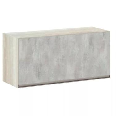Imagem de Armário Basculante Luciane 80cm 1 Porta Luci, Legno Crema/Concreto