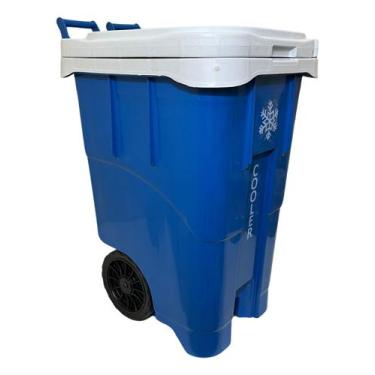 Imagem de Carrinho Caixa Cooler Termico Com Rodas Antares 63 Litros, Azul