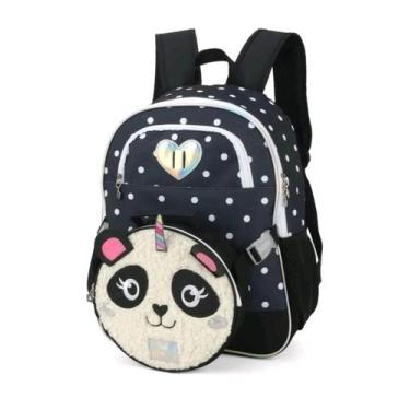 Imagem de Mochila Infantil UP4YOU Panda + Lancheira Acessórios Luxcel