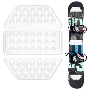 Imagem de Gosknor 1 conjunto de 3 peças de almofadas de piso, tapete modular de snowboard de plástico branco de neve antiderrapante para snowboard tapete modular acessórios perfeitos para snowboard