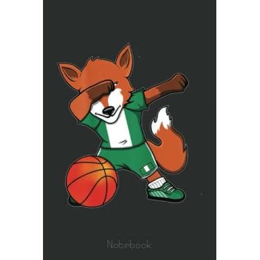 Imagem de Dabbing Fox Nigeria Basketball Fans Nigerian Flag Notebook: A blank lined basketball notebook 6x9 in 110 Pages that makes a fun basketball gift for ... women's basketball, team basketball gifts