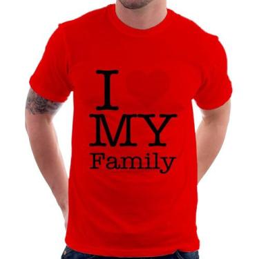 Imagem de Camiseta I Love My Family - Foca na Moda, Vermelho, P