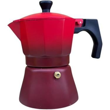 Imagem de Cafeteira Italiana Moka Premium de Alumínio, Vermelho Fosco, Cabo ergônomico, Cafeteira Expresso Rápido, Compativel com fogão à gas, Elétrico (6 Xícaras)