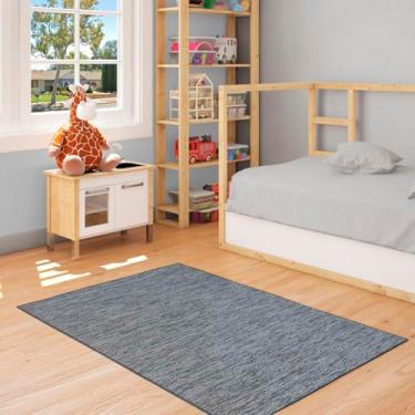 Imagem de Tapete Kampur Decorativo para Sala e Quarto, 200 x 250 cm, Tecido Conforto (Chumbo e Preto)