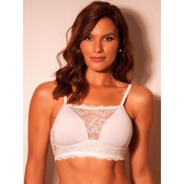 Imagem de Sutia Com Bojo Sem Aro e Renda Confortavel  - Rara, P, Branco