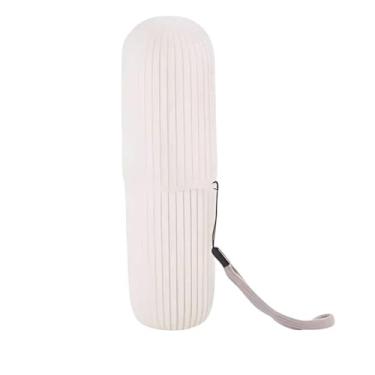 Imagem de Porta Escovas Pasta Dental Fio Dental Talher com Alça para Viagem Escola Trabalho Estojo Organizador de Banheiro Multiuso Pratico (Branco)