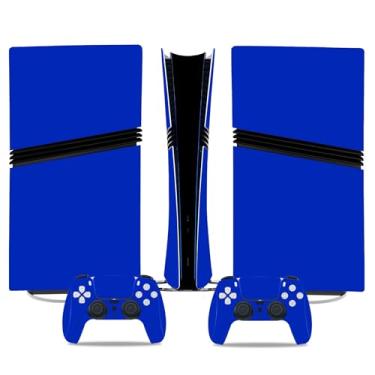 Imagem de Adesivo Skin para PS5 Pro Digital Edition, capa protetora de vinil para controle de console de jogos (azul puro)