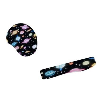 Imagem de Kit Mouse Pad E Apoio Teclado Ergonômico Universo Infinito