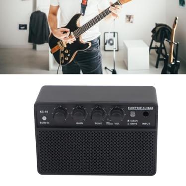 Imagem de Mini Amplificador de Guitarra, Amplificador de Guitarra Elétrica de 10W Com Volume, Controle de Ganho e Tom, Canais de Limpeza e Acionamento, Entrada de Fone de Ouvido de 6,5 Mm,