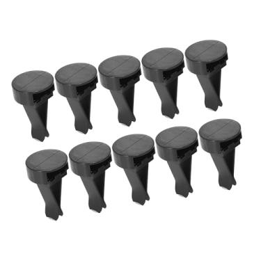 Imagem de REPAIROCK Conjunto de 10 clipes de saída de ar de carro com cabeça quadrada de substituição de cabeça de ranhura de plástico clipe de saída de ar condicionado clipes de saída de ar condicionado preto