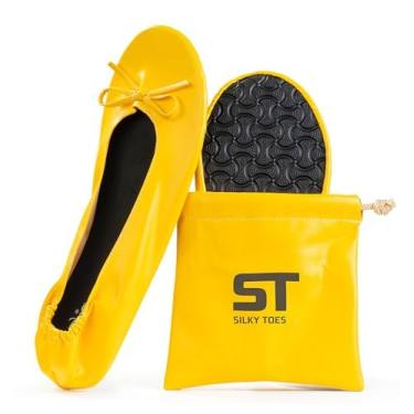 Imagem de Silky Toes Sapatilhas dobráveis para mulheres, sapatilhas, bailarinas, Amarelo, Medium