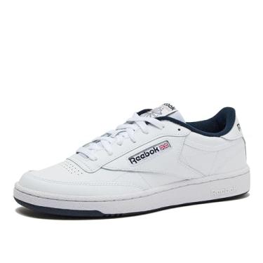 Imagem de Reebok Tênis masculino Club C 85, casual, moderno, branco, Int-branco/azul-marinho, 46