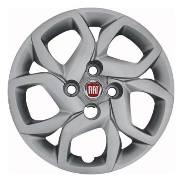 Imagem de Calota 291cb-pta aro 14 cb cubo baixo prata + emblema resinado fiat ve