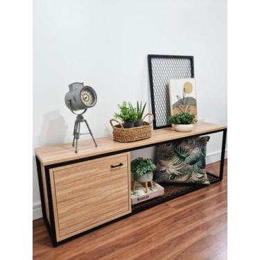 Imagem de Rack Aria com porta 150 cm Estilo Industrial - Casa Quentinha, MDF Cum