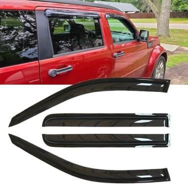 Imagem de Lifeinfinity Defletor de vento à prova d'água original de 4 peças, conjunto de protetores de chuva à prova d'água com fita adesiva, viseira de janela lateral de teto solar compatível com Dodge Nitro
