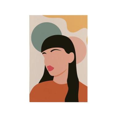 Imagem de Quadro Decorativo Canvas Mulher Colorido Abstrato Moderno - DELIQUADRO