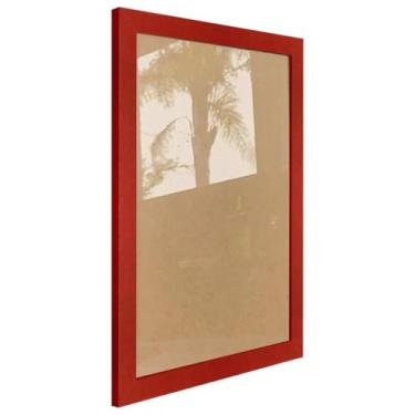 Imagem de Moldura Lisa Para Quadros Revestida com Fundo MDF e Vidro - 2x1 Cor:VERMELHO;Tamanho:20X25 CM