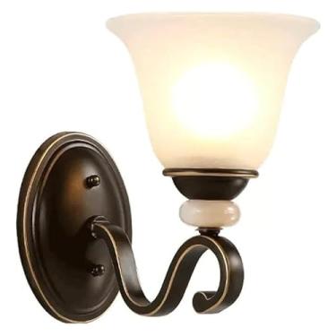 Imagem de Luminária de parede vintage de meados do século com base de metal, estilo fazenda, para sala de estar, sala de estudo, escadas e corredor (formato 1)