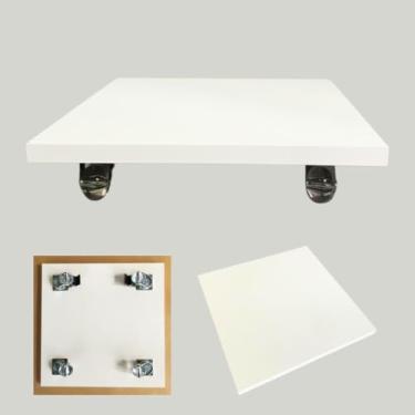 Imagem de Suporte Para Bebedouro de Água de Coluna Garrafão 32x32cm – Rodinhas Giratórias Anti-riscos Suporta 120kg (BRANCO)