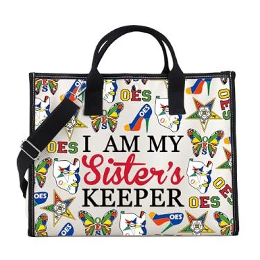Imagem de PWHAOO Sacola de irmandade I Am My Sister's Keeper Tote Bag Greek Sistarhood Sorority Gift Sorority Sister Gift, Bolsa Sister Keeper