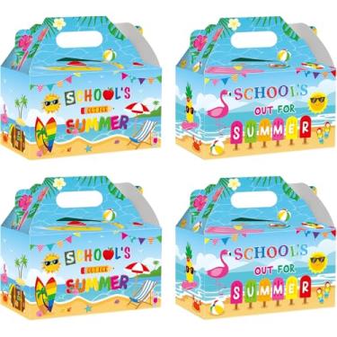 Imagem de Gueevin 48 caixas de presente para escola de verão, caixa de presente de papelão, caixas de lembrancinhas de fim de ano escolar para sala de aula, férias de verão, decoração de celebração, decoração