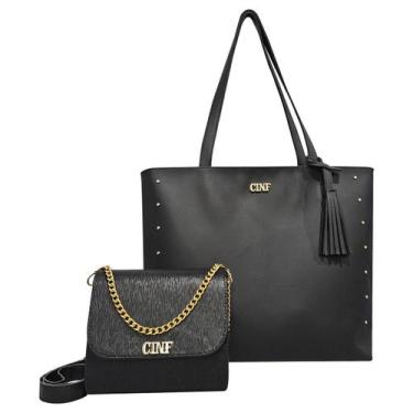 Imagem de Bolsas Feminina Sacola Grande E Tira Colo Transversal Kit 2 Peças - LH