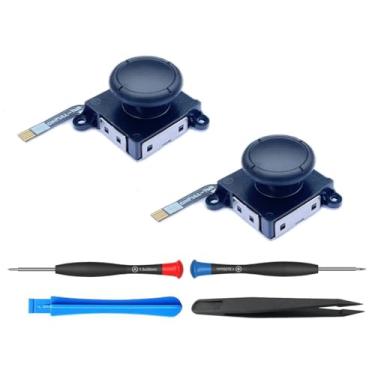 Imagem de ElecGear 2 peças de substituição TMR Stick para Switch Joy-Con, bastão de controle TMR Hall para Switch LCD, OLED e Lite, sem necessidade de pavio de solda (Preto)
