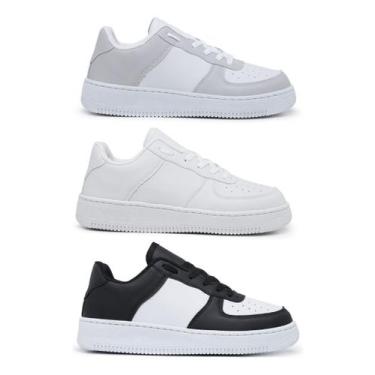 Imagem de Kit 3 Pares Tênis Sneakers Casual Force Unissex Blogueira - NoBrand, B