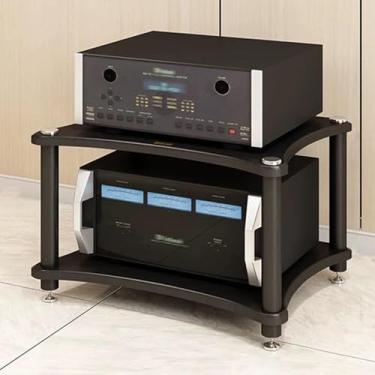 Imagem de Suporte De Mídia, Rack De áudio De Chão Multicamadas, Estrutura De Aço De Metal, Gabinete De Armazenamento De Mídia De áudio Moderno - Design Ao Ar L, Black, 23.6x3.9"/60x10cm