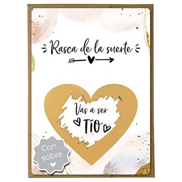 Imagem de Jolicoon Tarjeta de rascar Vas a ser tio con sobre - Anunciar embarazo tio