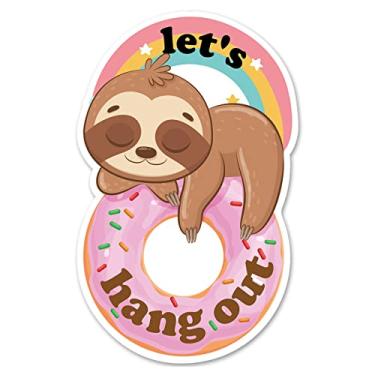 Imagem de Opomzk Let's Hangout Convites de festa de preguiça com envelopes, 20 conjuntos de convites em forma de preguiça aniversário chá de bebê convites suprimentos lembrancinhas, dupla face