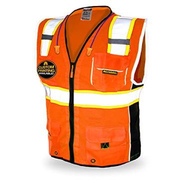 Imagem de KwikSafety - Charlotte, NC - Colete de segurança clássico e supremo [bolso jumbo] Classe 2 Trabalho EPI testado ANSI compatível com OSHA, Laranja, pacote com 1, X-Large